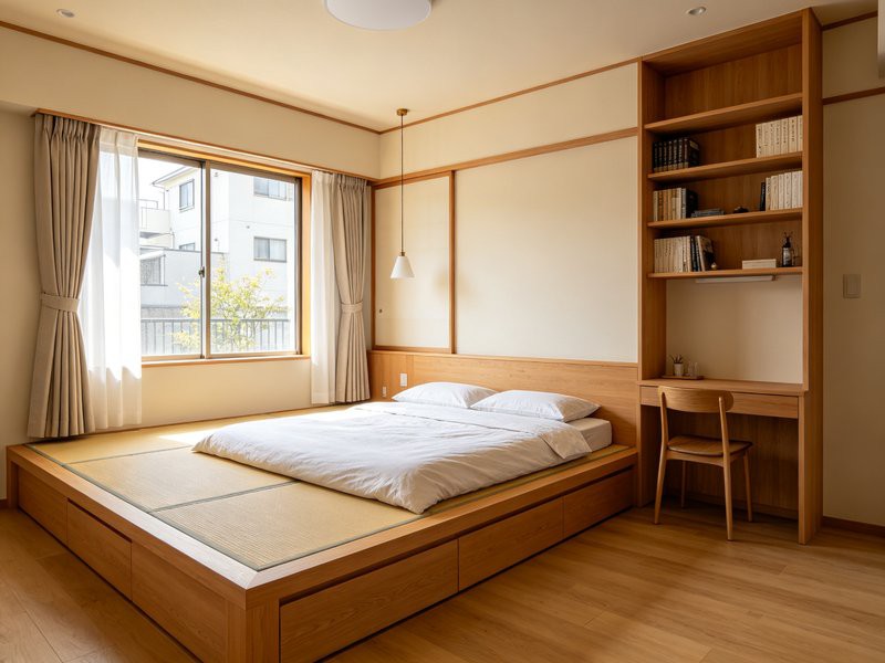 回龙观龙泽苑78㎡日式全屋定制交付，榻榻米+衣柜一体